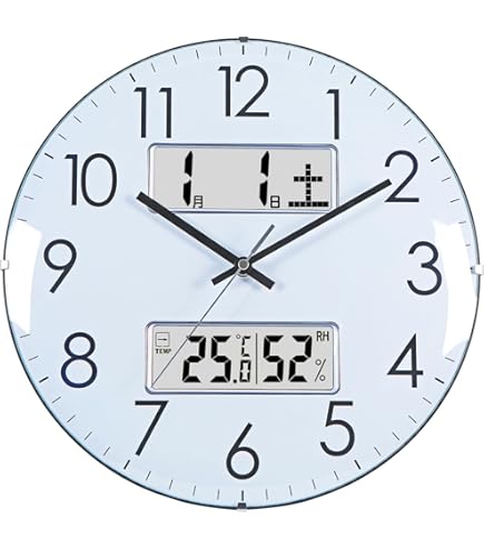 Amazon.co.jp: シチズン高精度温湿度計付き掛け時計（電波時計