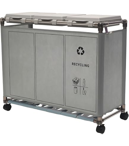 Amazon｜ゴミ袋ホルダー 3分別*30L ゴミ箱 ふた付き レジ袋を隠すゴミ