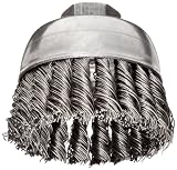 Weiler Wire Cup Brush, Threaded Hole, Stainless Steel 302, Partial Twist Knotted, 2-3/4 Diameter, 0.
