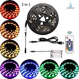 AbtongバッテリーPowered LEDストリップライトwithリモート、柔軟な防水LEDライトストリップ、RGB SMD 5050 LEDリボンライトマルチカラー変更 ABT-BPT-17K-1