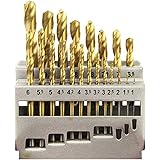 E-Value 鉄工用ドリルセット チタンコーティング 丸軸 21本組 ETD-21S-T