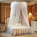 Princess HangingラウンドBigger天井トッパー( Diamater = 47.2inch )レースキャノピーBetネッティングMosquito Net for Cribフルクイーンベ