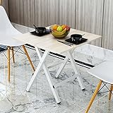 Sogesテーブル折りたたみデスク食卓 簡単にトップメープルチェリー色 80*80cm 正方形を運ぶために …