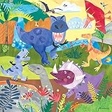 恐竜Roar by Jill McDonald – ストレッチキャンバス壁アート 18" x 18" BL_NB48700