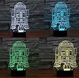 AAAGreatest Gift: 7 Colors 3D Star Wars Optical Illusion Glow LED Bedroom Night Stand Visualization 
