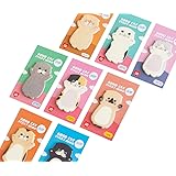 moin moin 付箋 ふせん メモ わーい！ ポーズの 猫 ねこ 8種セット (ロシアンブルー/アメリカンショートヘア/三毛猫/タキシード など) 1810po79