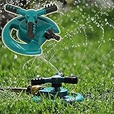 耐久性のある芝生スプリンクラーの3つのアーム水スプリンクラー自動回転360度の庭のために、3 / 4インチのインタフェース、グリーン