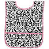 AM PM Kids! Laminated Bib, Damask with Hot Pink, Small by AM PM Kids!