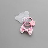 ヘアーゴムセット　フラワー・リボンなど　子供 髪飾り アクセサリー ヘッドドレス アクセサリーセット ヘアゴム お花ヘア 発表会 子ども 髪飾り (ピンク色リボン+お花)