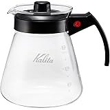 カリタ Kalita コーヒーサーバー 耐熱ガラス製 800ml 4~7人用 N #31207 電子レンジOK メモリ付き フタ付き 樹脂製ハンドル 喫茶店 カフェ おしゃれ ブラック