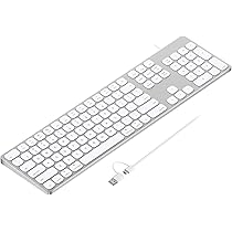 Amazon | テンキー付きアルミニウムUSB有線キーボード。Apple Mac Pro 