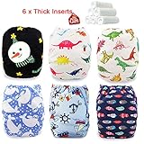 iZiv新生児6厚いおむつ付きオーガニック幼児防水/調整/再利用可能/洗えるポケット布おむつのフィット赤ちゃん0.5-3歳（カラー 12）