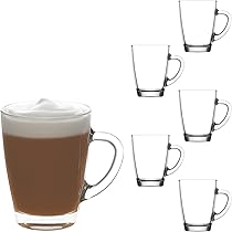 Amazon | LAV ガラス製コーヒーマグカップ ホットドリンク用 6個セット ...