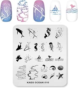 Amazon Kads ネイルスタンププレート クジラ 海星 クラゲ タツノオトシゴ スタンピングプレート ネイルイメージプレート ネイルステンシル Oc010 Kads ネイルスタンパー ステンシル 通販