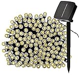 太陽発電 ソーラー 充電式 LED イルミネーション 200 球 22m 光センサー 自動ON/OFF クリスマス キャンプ 屋外 防水 新年装飾 結婚式 イルミ (ウォームホワイト)