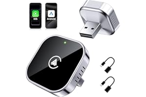 Teeran 2-in-1 Mini Wireless Carplay Adapter for [iPhone & Android] 2026 Upgrade Auto a-pple carplay Wireless Smart Control Adapter for car, Plug & Play, Fast & Stable Seamless, Supports 1000+ Cars