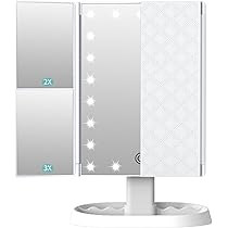 Amazon.co.jp: FACSINATE 女優ミラー 卓上 三面鏡 LED ライト付き
