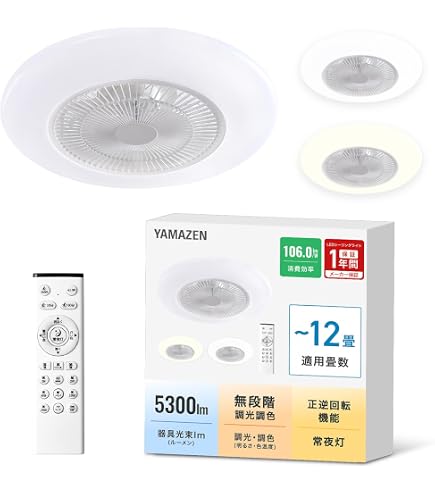 Amazon | ヒロコーポレーション シーリングファンライト 10畳 調光 調