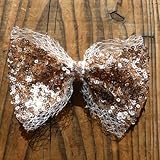 MILK&SODA(ミルク＆ソーダ) SEQUINNED BOW DUCK CLIP ヘアピン リボン FREE,CHAMPAGNE