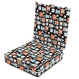 Zicac　座布団　高さが変わるクッション　食事用　フクロウ柄　可愛い　取り外し便利　麻布+密度の高いスポンジ　子供用シートクッション　様々な椅子に適用です　2歳以上キッズにご利用可能 (サイズ1, 