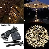 Solar String Lights,SOLMORE 55.8ft /17M 100 LED Ambiance Lighting Solar Powered Waterproof Starry Fa