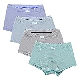 キッズ パンツ 男の子 下着 ジュニアインナーパンツ コットン ストライプ 閉じ ボクサーパンツ 子供服 男 3～8歳 綿 4枚組 (XL, セット)