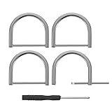 [uxcell] Dリング ネジ式 内幅32mm Dカンバッグ 留め金具 U字金具 ホースシューU字型 キーリングパーツ バックル キーチェーン用 黒