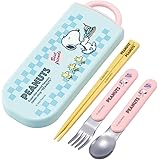 スケーター(Skater) お弁当 トリオセット 箸 スプーン フォーク スヌーピー 80s カフェ 子供用 抗菌加工 開けやすいスライド式 日本製 TACC2AG-A