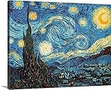 Vincent ( 1853 – 1890 ) van goghプレミアムシックラップキャンバス壁アート印刷題名The Starry Night , June 1889 30" x 24" 10570