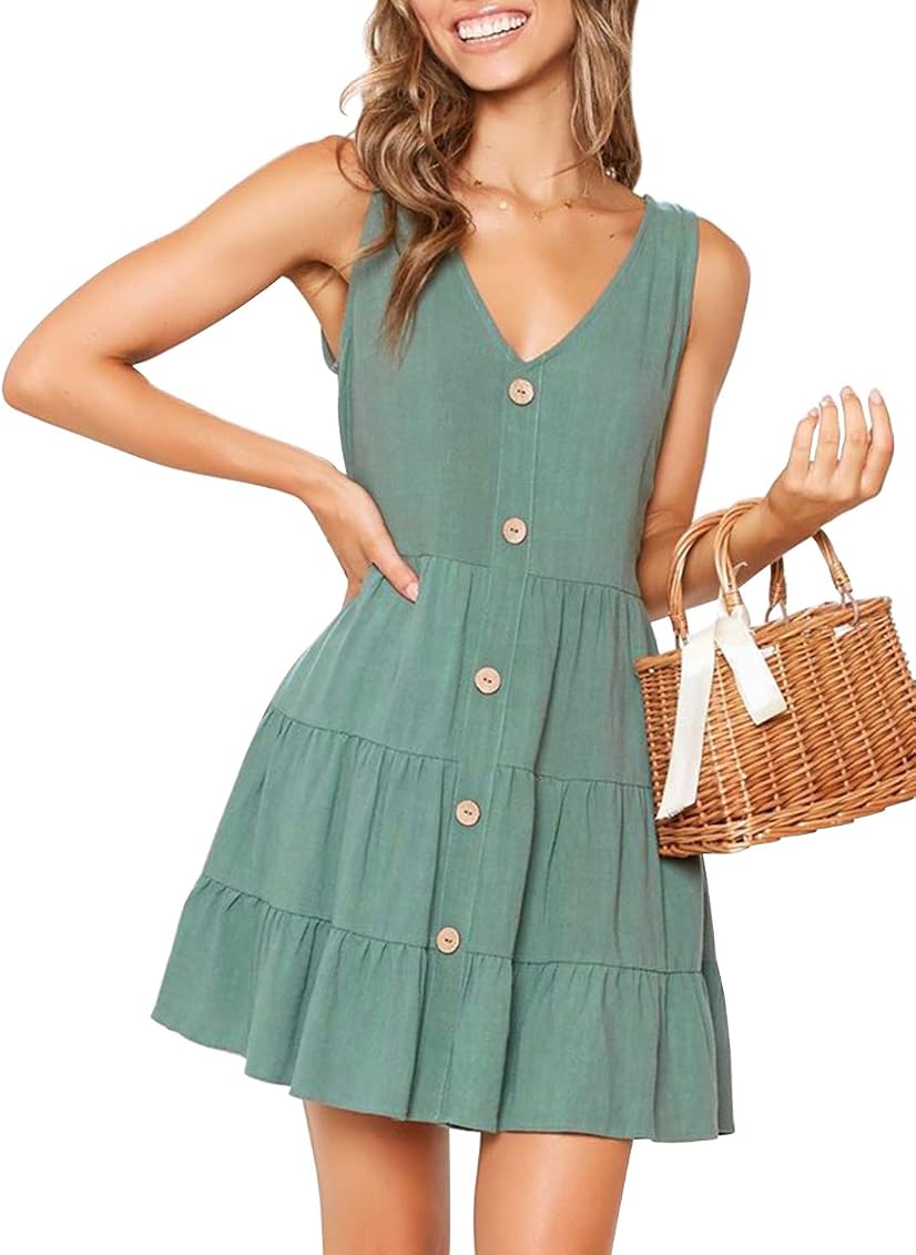 Casual Pocket Swing Short Dress 