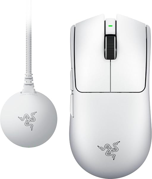 Razer レイザー Viper V4 Pro (White Edition) ゲーミングマウス 50g 超軽量 8,000Hzドングル同梱 ワイヤレス HyperSpeed Wireless 第3世代 Razer Focus Pro オプティカルセンサー 50,000DPI 第4世代 オプティカルマウススイッチ 180時間駆動 オプティカルスクロールホイール 6ボタン 【日本正規代理店保証品】 - 1