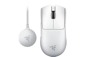 Razer Viper V4 Pro (White Edition) Gaming Mouse, 50g Ultra-Lightweight, 8,000Hz Dongle Included, Wireless, HyperSpeed Wireless, 3rd Generation Razer Focus Pro Optical Sensor, 50,000DPI, 4th Generation