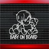 Baby on Board # 1少年車ステッカートラックウィンドウビニールデカール ホワイト BabyOnBoard-1Boy