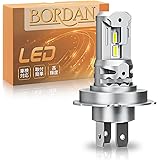 BORDAN H4 LED バイク用 ヘッドライト H19 LEDバルブ HI/LO切替 車検対応 爆光 6500K 25W*1 DC12V/24V用 キャンセラー内蔵 ファンレス ハロゲンサイズ 1個入り