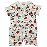 《初夏盛夏対応》 GARACH(ギャラッチ) 天竺総柄半袖ロンパス 80cm/Iv NO.AH-1724303