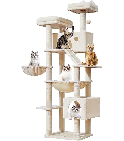 Amazon | FEANDREA キャットタワー 多頭飼い 大型猫用 スリム 安定感