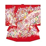 産着 初着 祝い着 女の子 着物 /B25赤・鼓刺繍