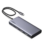 UGREEN Revodok USB-C ハブ ドッキングステーション 3画面出力 HDMI *2 +DP 最大4K@60Hz 出力 10GbpsUSB C& A 高速データ転送ポート PD3.0 100W急速充電対応 ノートPC/タブレット/スマホ対応 MacBook/iMac/Galaxy/Dell/Oculus/Lenovo等に適用