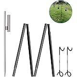 ランタンスタンド ランタンポール キャンプポール ランタンハンガー付き ペグ 付き 収納袋付き