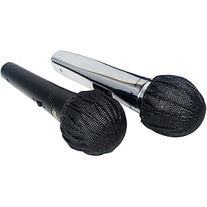 ELGOA マイクカバー 使い捨て 抗菌 不織布 雑音防止 [ブラック] [100個入]