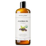 MAYJAM【USDA 認証】オーガニックホホバオイル 天然100% 冷圧 無添加 473ml マッサージオイル フェイス ボディ ヘア 兼用 保湿 マッサージ 大容量 無臭 ボタニカル 無香料 ボディオイル キャリアオイル