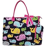 Quilted Whale Print Large Tote Bag (Fuchsia) by NGIL [並行輸入品]
