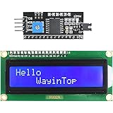WayinTop 1602 LCD ディスプレイモジュール 16×2キャラクタ 青 バックライト付き 白抜き + IIC/I2C/TWI/SPI シリアルインターフェイス シリアルI/F モジュールポート