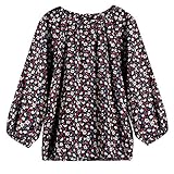 MiXiaoJie キッズ　子供服　ガールズ　シャツ　長袖　トップス　プリント　花柄　丸首　春秋　可愛い　普段着　通園通学　コットン (100cm)