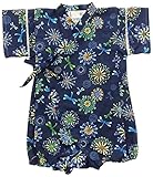 村信 とんぼ&花火柄 甚平風ロンパス 80cm ネイビー 71698 日本製