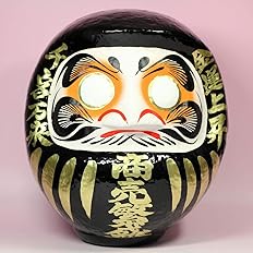 Amazon 開店祝い 花 観葉植物 胡蝶蘭 以外 商売繁盛だるま 黒色 高さ24cm 工芸 民芸品 おもちゃ