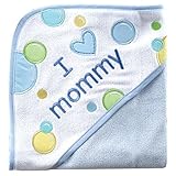 Luvable Friends I Love Family Hooded Towel, Blue Mommy by Luvable Friends