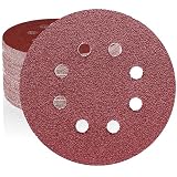 HWXINIE ディスクペーパー 125mm #60番 ランダムサンダー ペーパー 8穴 丸型 サンディングディスク マジック式,電動サンダー用サンドペーパー（40枚入）
