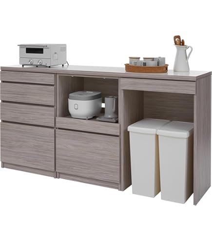 Amazon｜大川家具 GART カウンター COLK (コルク) 120cm幅｜食器棚