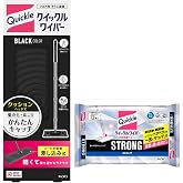 【セット買い】クイックルワイパー 本体＋立体吸着ウェットシート ストロング12枚入 (ブラック)